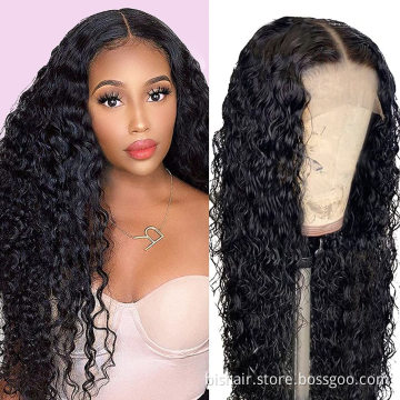 T Part Water Wave Lace Front Wigs Human Hair 13x4x1 T Part Curly Lace Front Wig Human Hair Pre Plucked For Black Women